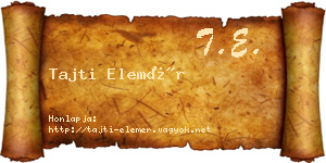 Tajti Elemér névjegykártya
